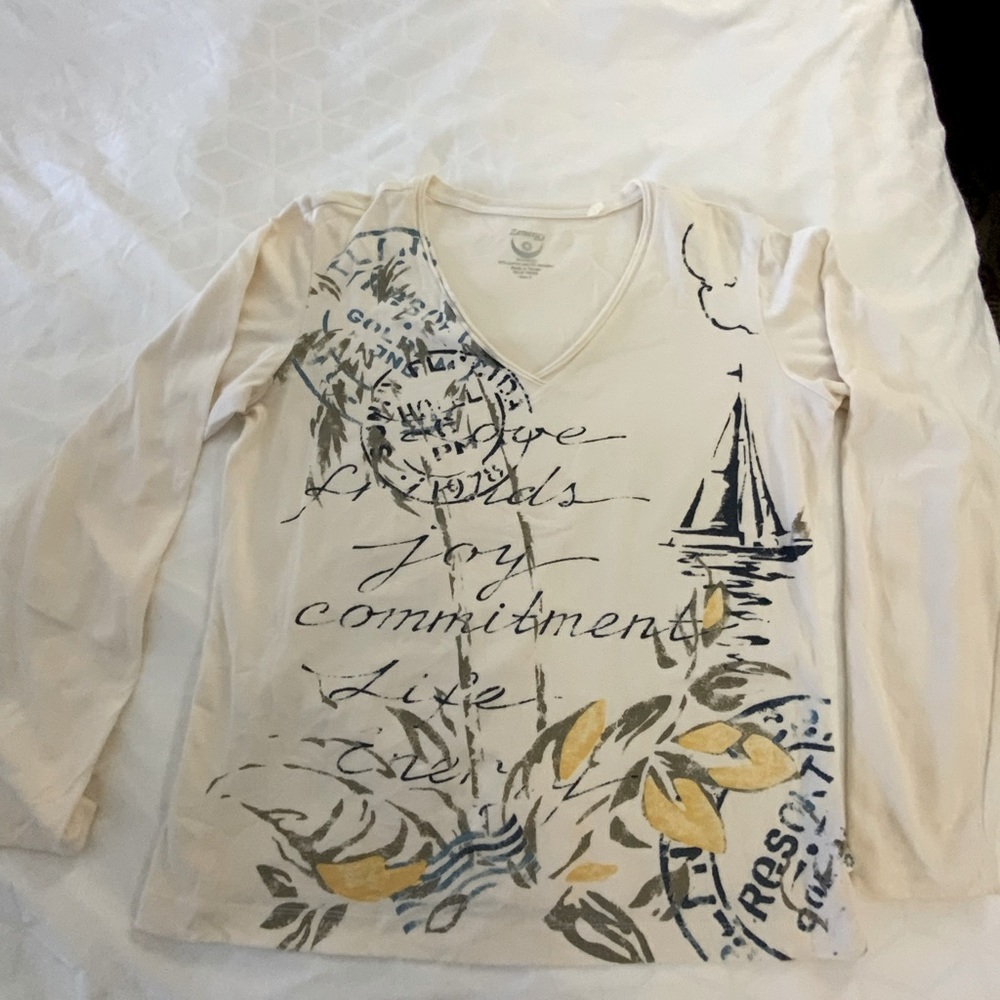 Chico’s Zenergy  printed top; sz/2